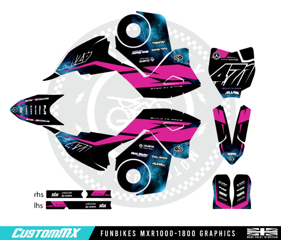 Sassari (Magenta) - Funbikes MXR 1000/1300/1500/1600 Graphics Kit