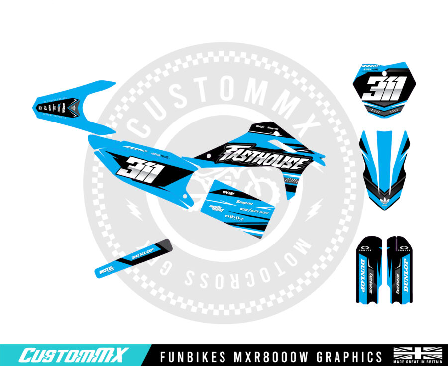 Havana (Blue) Series - Funbikes MXR 8000 Graphics Kit