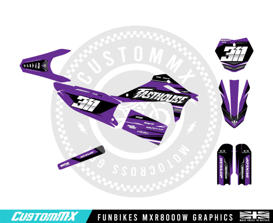 Havana (Purple) Series - Funbikes MXR 8000 Graphics Kit